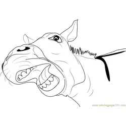 Donkey Smiling Free Coloring Page for Kids