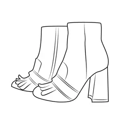 Stylish Female Shoe Free Coloring Page for Kids