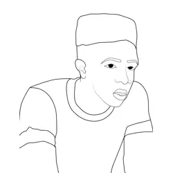 Lucas Sinclair Stranger Things Free Coloring Page for Kids