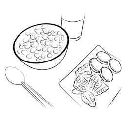 Breakfast Free Coloring Page for Kids