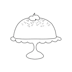 Cake With Icing Free Coloring Page for Kids