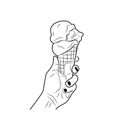 Ice Cream Cone Free Coloring Page for Kids