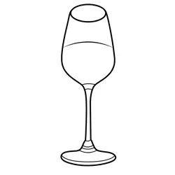 A Glass Of Wine Free Coloring Page for Kids