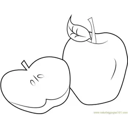 Sliced-Apple Free Coloring Page for Kids