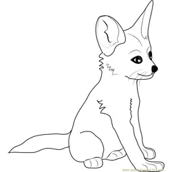 Fennec Fox Baby Free Coloring Page for Kids
