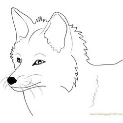 Fox Face Free Coloring Page for Kids