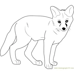 Young Fox Free Coloring Page for Kids