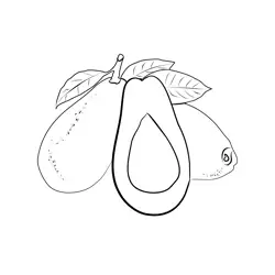 Avocado 1 Free Coloring Page for Kids