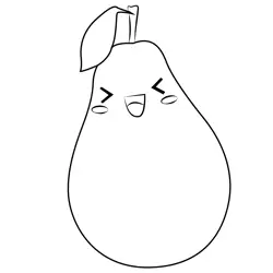 Cute Pear Free Coloring Page for Kids