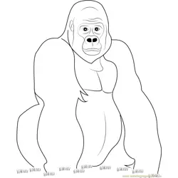 Gorilla Look at You Free Coloring Page for Kids