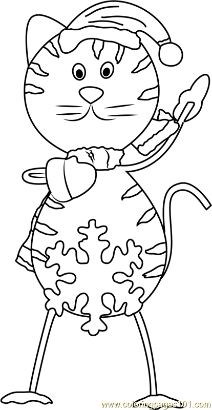 Santa Cat Coloring Page - Free Christmas Animals Coloring Pages