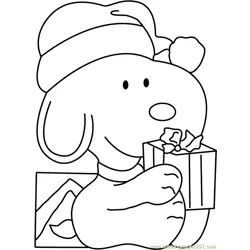 Snoopy Santa Free Coloring Page for Kids