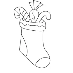 Christmas Stocking Free Coloring Page for Kids