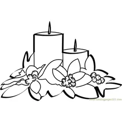 Christmas Candles Free Coloring Page for Kids
