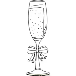 Christmas Champagne Free Coloring Page for Kids