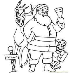 Santa Claus with Gifts Free Coloring Page for Kids