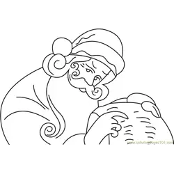 Busy Santa Free Coloring Page for Kids
