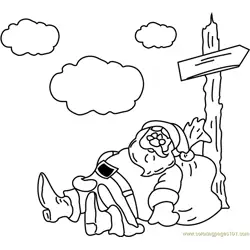 Santa Tired Free Coloring Page for Kids