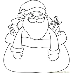 Santa himself in Giftbag Free Coloring Page for Kids