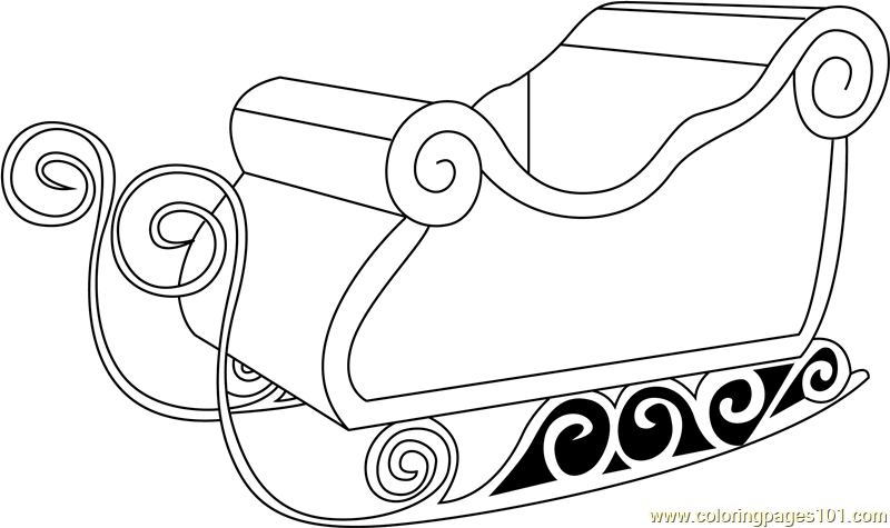 Santa's Sleigh Only Coloring Page Free Santa's Sleigh Coloring Pages