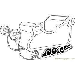 Santa's Sleigh Only Free Coloring Page for Kids