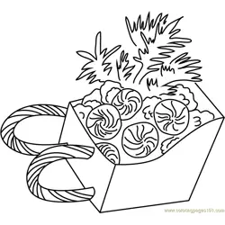 Sleigh with Candies Free Coloring Page for Kids