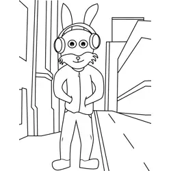 Easter Bunny Listening Music Free Coloring Page for Kids