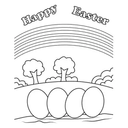 Easter Rainbow Free Coloring Page for Kids