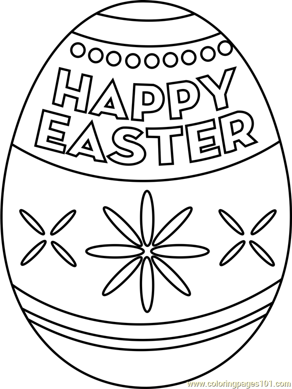 Happy Easter Egg Coloring Page Free Easter Coloring Pages