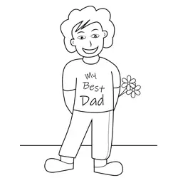 Boy Bring Flowers for Dad