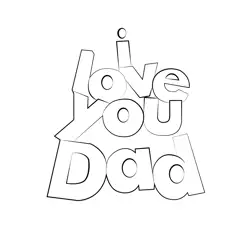I Love You Dad Free Coloring Page for Kids