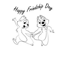Chip And Dale Friendship Free Coloring Page for Kids