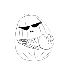 Evil Carved Pumpkin Eating Squash