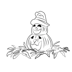 Funny Halloween Cartoon Free Coloring Page for Kids