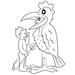 Halloween Crow Costume Free Coloring Page for Kids