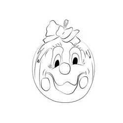 Happy Face Painted Pumpkin Free Coloring Page for Kids