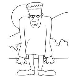 Zombie Smiling Free Coloring Page for Kids