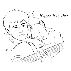 My Sweet Hugs Free Coloring Page for Kids