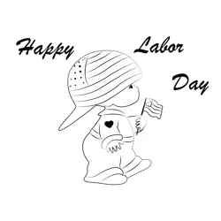 Labor Day Boy Free Coloring Page for Kids