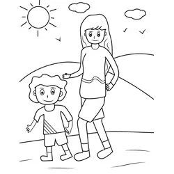 Mom and Son Jogging