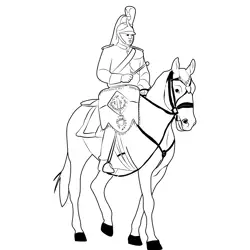 French Republican Guard Bastille Day Free Coloring Page for Kids