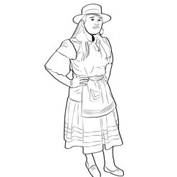 Traditional Costumes Free Coloring Page for Kids