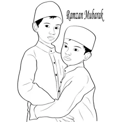 Ramadan Mubarak Free Coloring Page for Kids