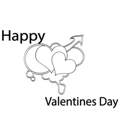Romantic Valentines Day Free Coloring Page for Kids