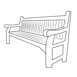 Old Bench Free Coloring Page for Kids