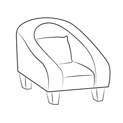 Single Seating Sofa Free Coloring Page for Kids