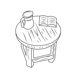 Table Set Free Coloring Page for Kids