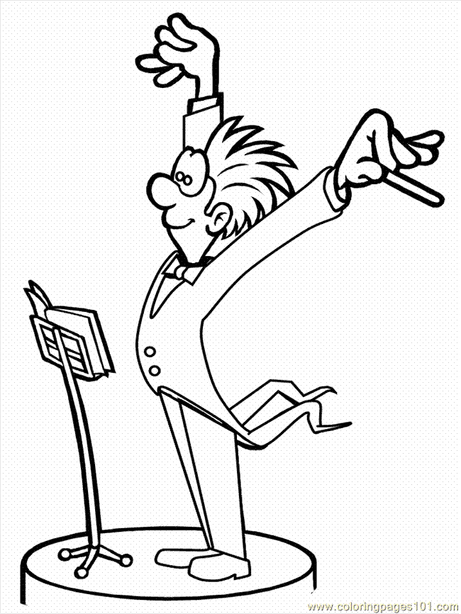 Conductor Coloring Page - Free Instruments Coloring Pages