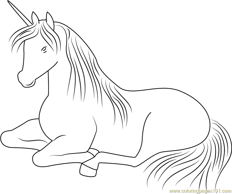 Unicorn Relaxing Coloring Page   Free Unicorn Coloring Pages ...
