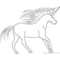 Standing Unicorn Free Coloring Page for Kids